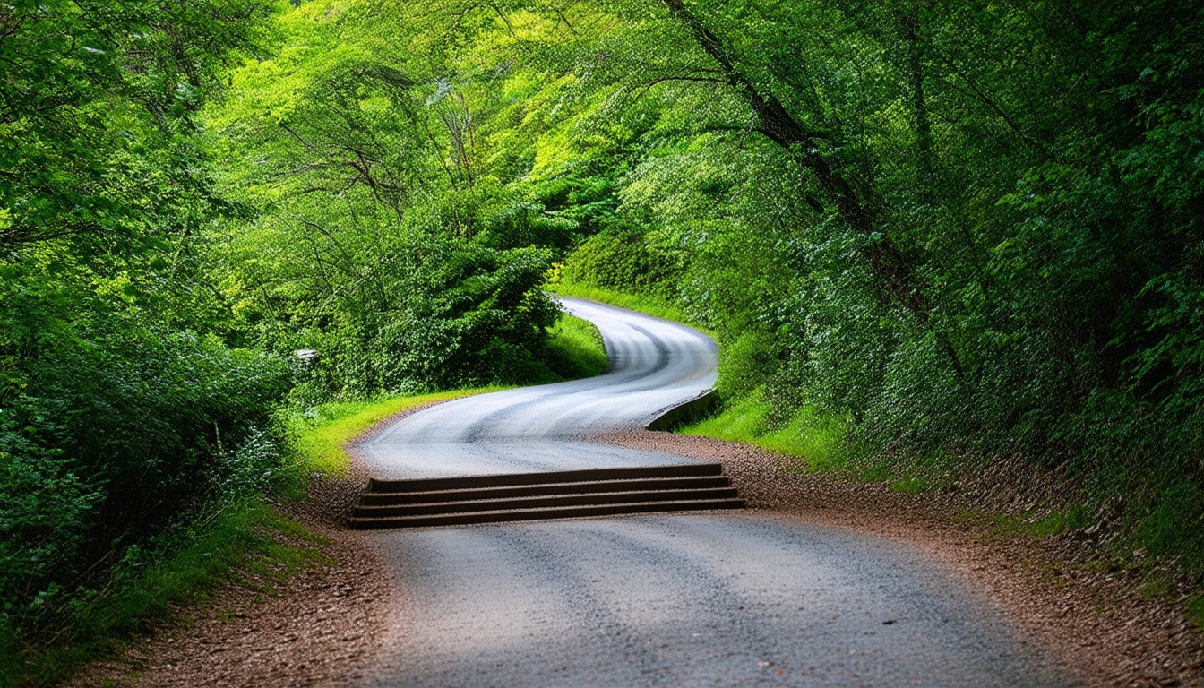 A winding path or road can symboliz